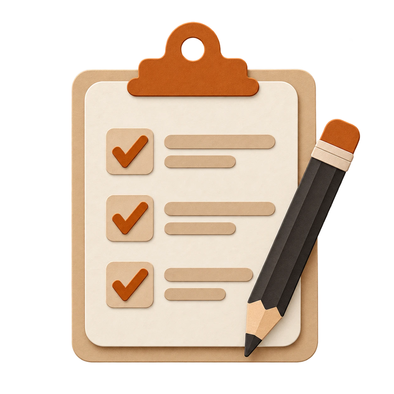 Illustration of a planning checklist and pencil
